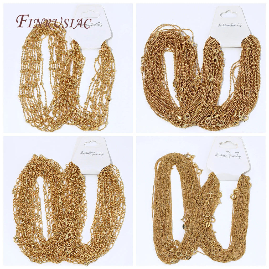 18K Gold Plated Necklace Chain with Lobster Clasp | DIY Jewelry Gold Plated Chain P3