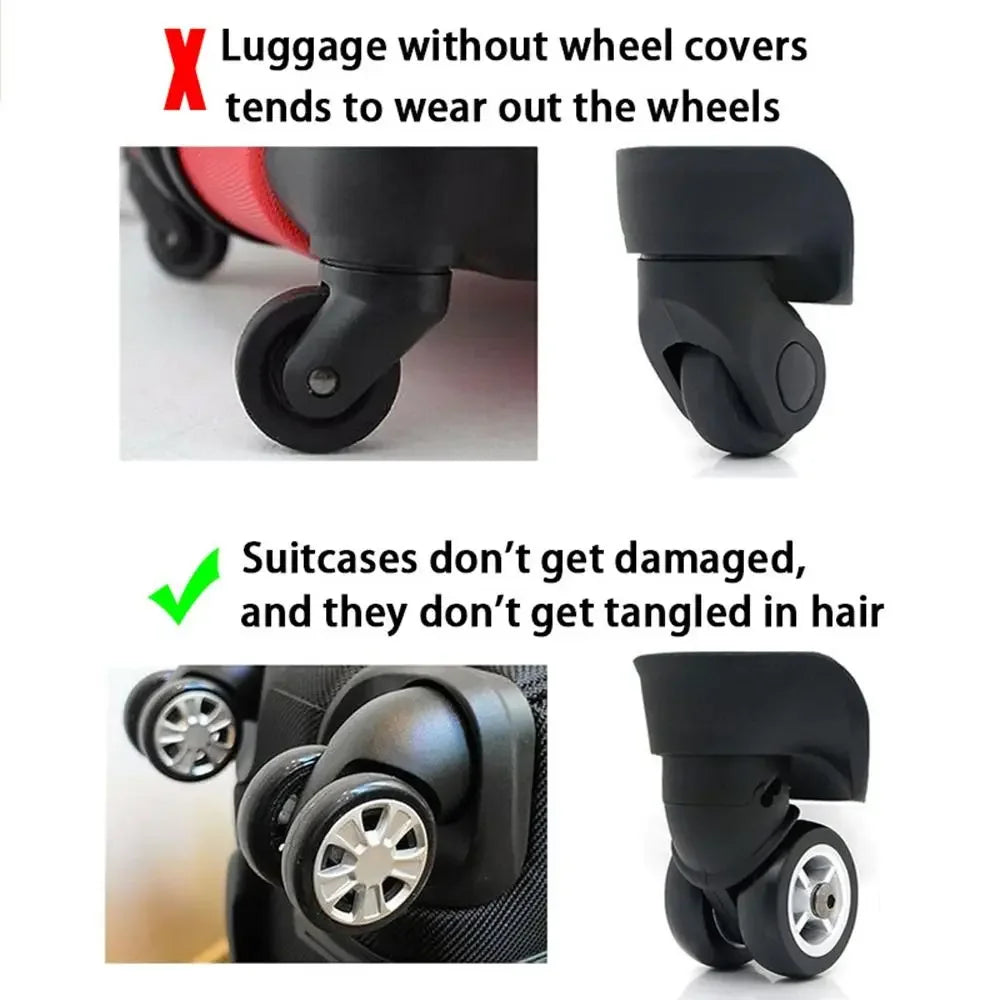 Silicone Luggage Wheel Covers – Quiet Caster Protectors 8-Pack Luggage Wheel Covers P3