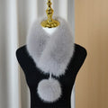 Double-Sided Fluffy Ball Scarf | Korean Sweet Style Neck Warmer Winter Neck Warmer P3 Grey One Size >8Y