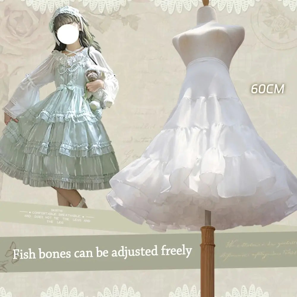 White Lolita Petticoat Crinoline – A-Line Ball Gown Underskirt Petticoat Underskirt P3