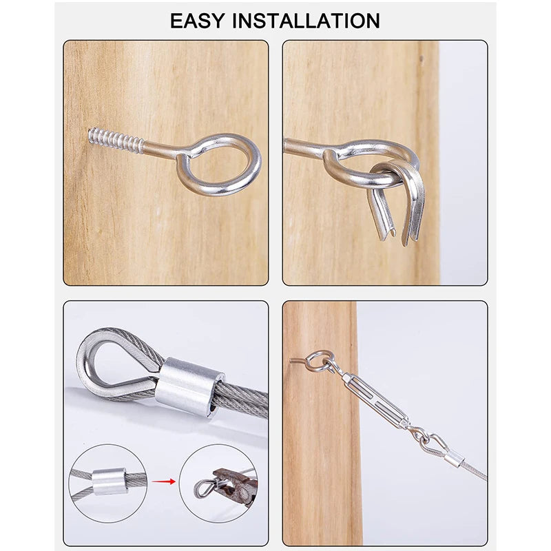 3mm Stainless Steel Wire Rope Kit – PVC Coated 20M/30M Wire Rope Kit P3