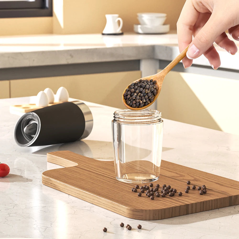 CLITON Electric Gravity Salt & Pepper Grinder Set | LED Mill Electric Spice Grinder P3