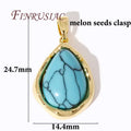 18K Gold Plated Natural Stone Charms – DIY Jewelry Pendants Jewelry Charm Pendant P3 18K Real Gold Plated 2 pieces