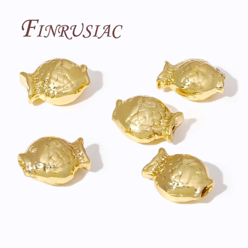 18K Gold Plated Fish Shape Spacer Beads – DIY Jewelry Making Jewelry Making Beads P3