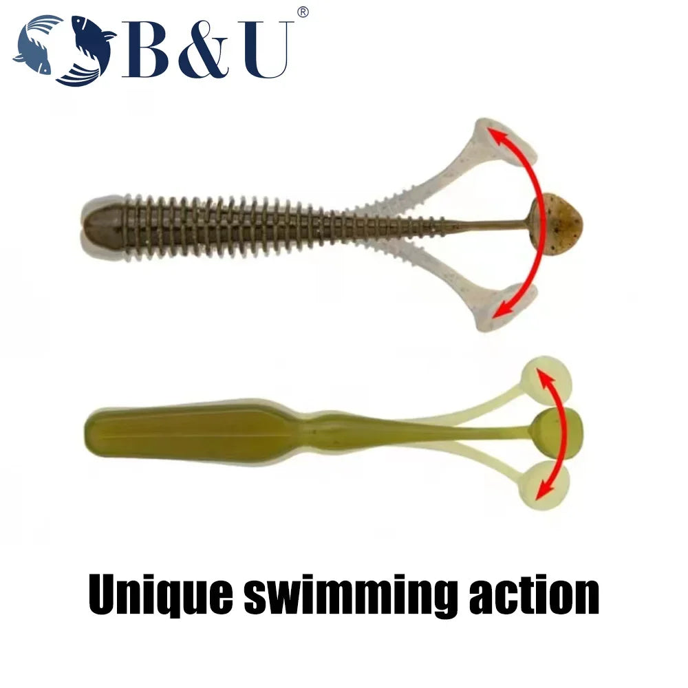 B&U 70mm Soft Swimbait Lure – Pike Zander Perch + JIG Head Soft Swimbait Lure P3