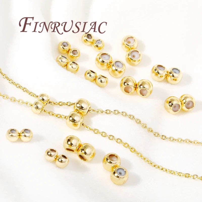 14K Gold Stopper Spacer Beads 3mm 4mm | Non-Slip Silicone Ring Jewelry Spacer Beads P3