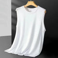 Men's Ice Silk Mesh Tank Top – Quick-Dry Sleeveless Sports Vest Men's Sports Vest P3 White M