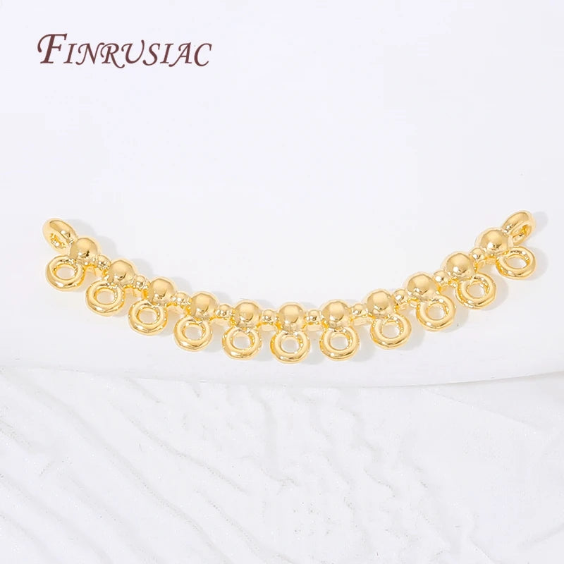 18K Gold Plated Multi-Loop Curved Connector | DIY Earring Findings Earring Findings P3