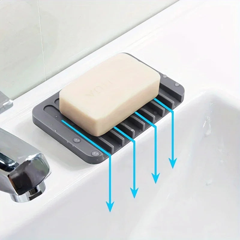 Silicone Draining Soap Dish – Non-Slip Flexible Soap Holder Soap Dish Holder P3