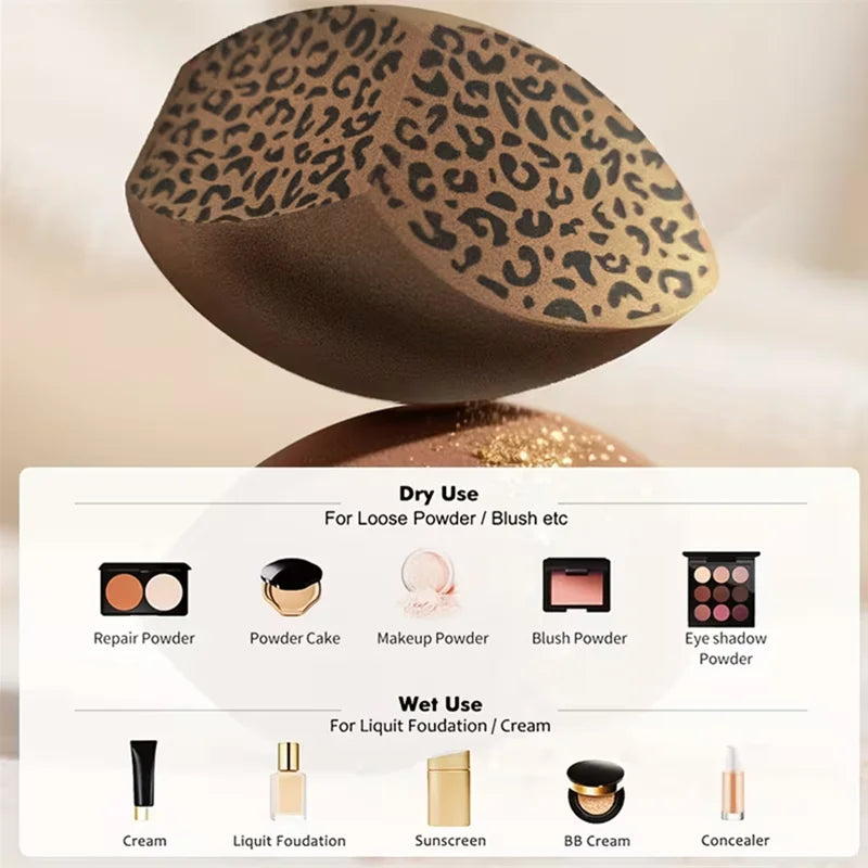 Extra Large Leopard Print Makeup Sponge | Wet & Dry Blender Makeup Blending Sponge P3