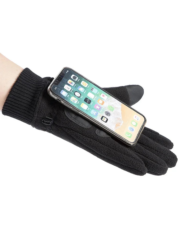Winter Fleece-Lined Touchscreen Gloves – Windproof Unisex Winter Sport Gloves P3