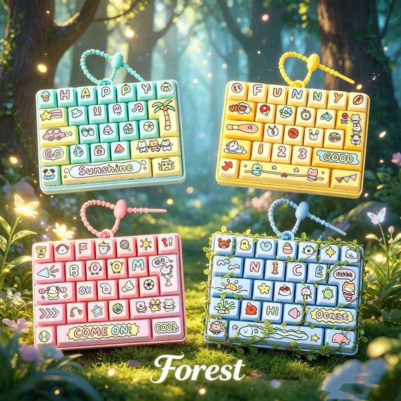 26-Key Fidget Keyboard Keychain Clicker Toy – Bag Pendant Gift Fidget Keychain Toy P3