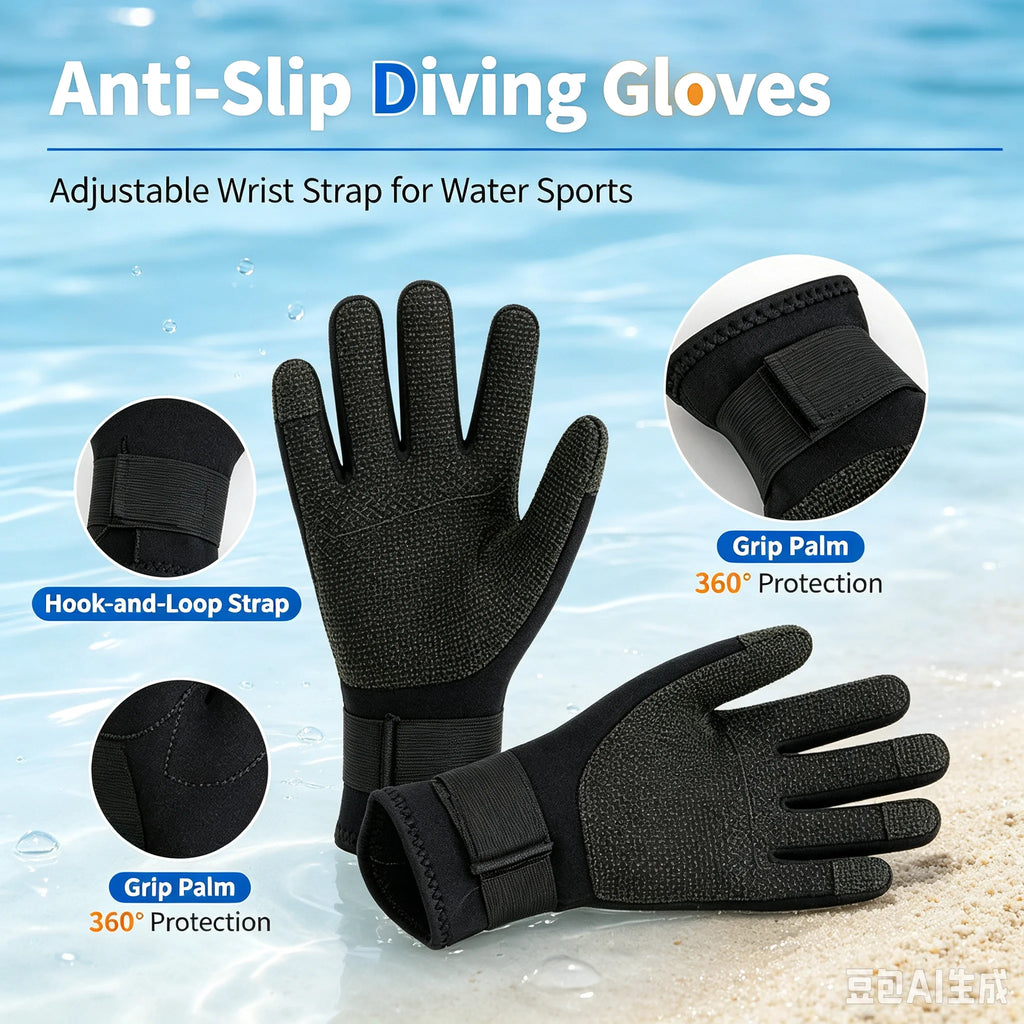 3mm Neoprene Wetsuit Gloves | Thermal Kevlar Diving Gloves Wetsuit Diving Gloves P3