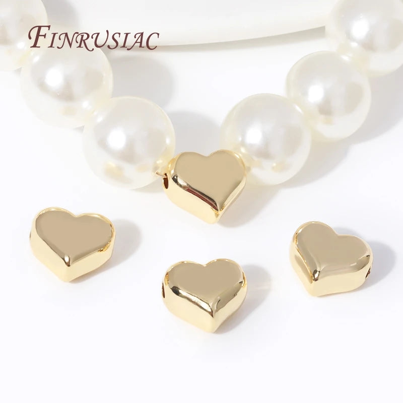 18K Gold Plated Heart Spacer Beads – DIY Jewelry Making Jewelry Spacer Beads P3