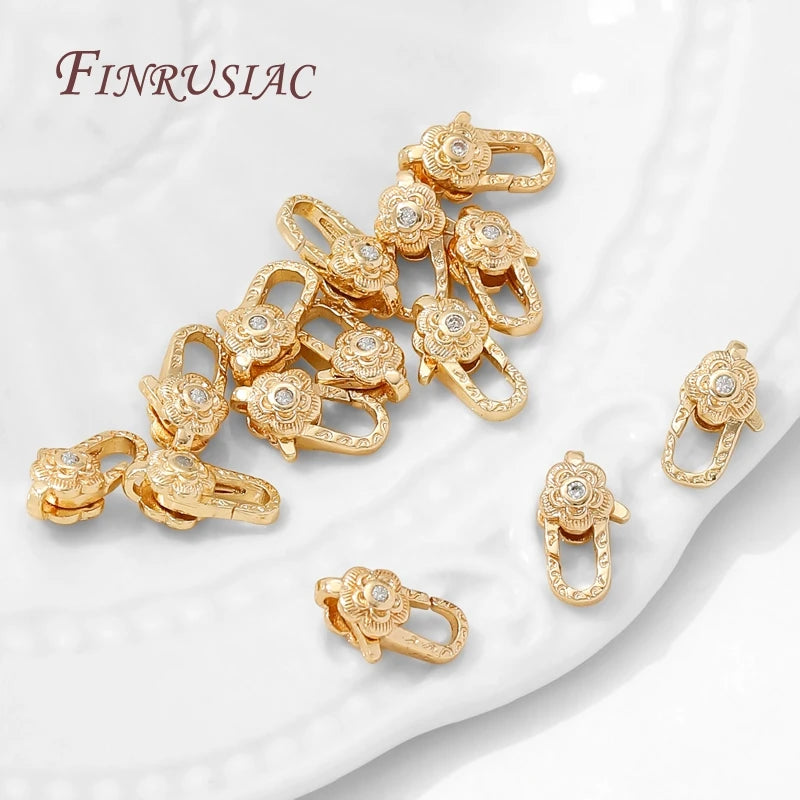 14K Gold Plated Flower Lobster Clasps – DIY Jewelry Findings Jewelry Clasp Findings P3