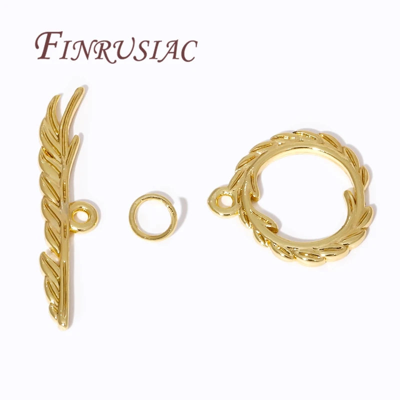 18K Gold Plated Toggle Clasp – Brass OT Connector for DIY Jewelry Jewelry Clasp Findings P3