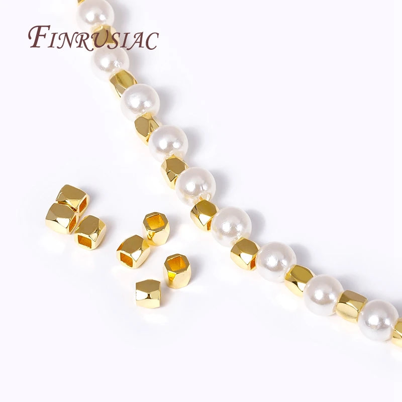 18K Gold Plated Square Spacer Beads 2mm/3mm – DIY Jewelry Jewelry Spacer Beads P3