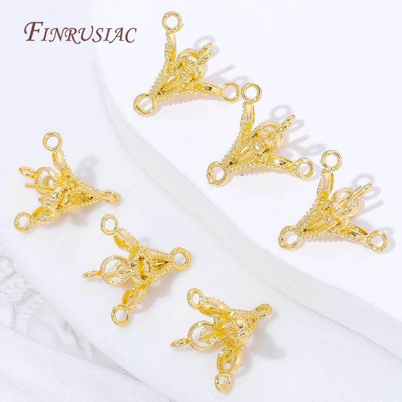 18K Gold Plated Pearl Bail Pendant Cup | DIY Jewelry Findings Jewelry Making Findings P3