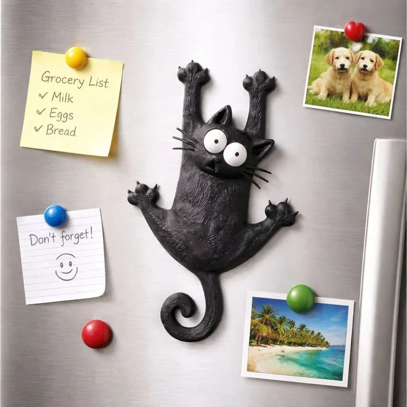 Cute Black Cat Fridge Magnet | Cartoon Home Decor Sticker Decorative Fridge Magnet P3