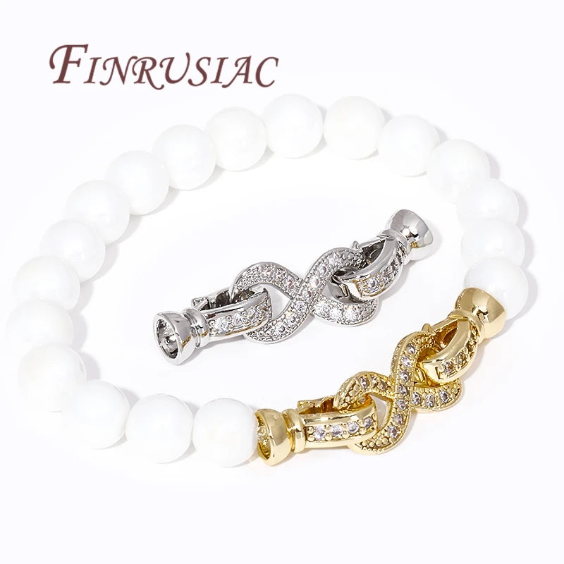 18K Gold Plated Brass Zircon Clasp Connector for DIY Jewelry Jewelry Clasp Connector P3