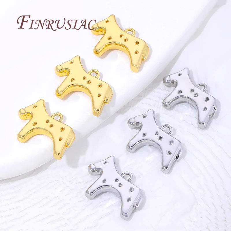 18K Gold Plated Brass Horse Charms 20x14mm – Jewelry Findings Jewelry Charm Finding P3