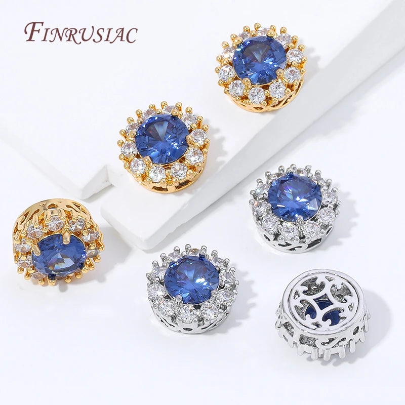 18K Gold Plated CZ Crescent Moon Spacer Beads – DIY Jewelry Jewelry Making Beads P3
