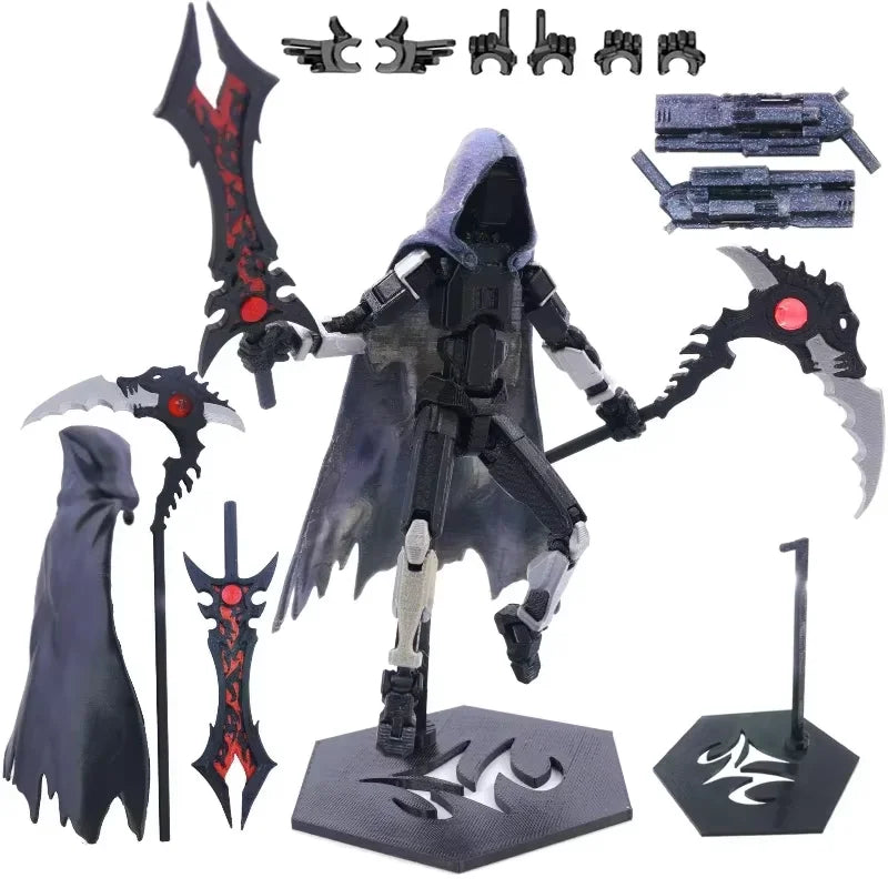 T13 Titan 3D Printed Skeleton Robot Grim Reaper Action Figure Action Figure P3