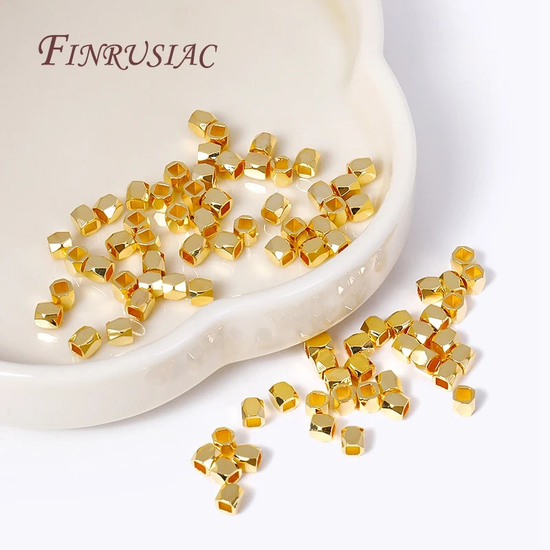 18K Gold Plated Square Spacer Beads 2mm/3mm – DIY Jewelry Jewelry Spacer Beads P3