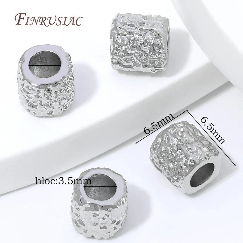 18K Gold Plated Tube Spacer Beads | DIY Jewelry Making Findings Jewelry Making Beads P3 Rhodium Plated 10 pcs