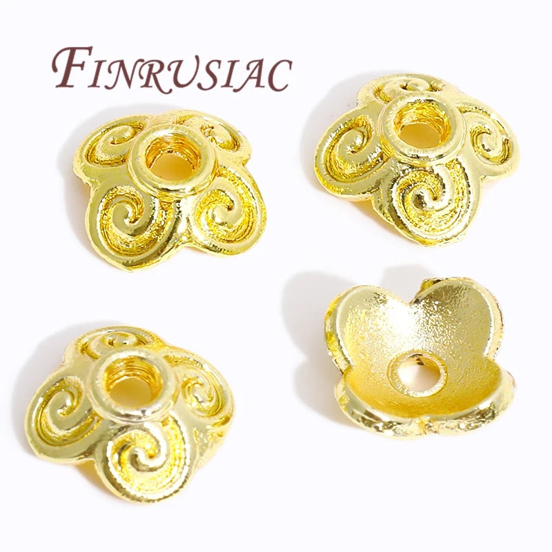 18K/14K Gold Plated Filigree Flower Bead Caps – Jewelry Making Jewelry Bead Caps P3
