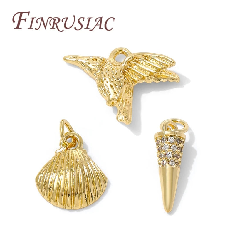 18K Gold Plated Brass Pendant Charms | DIY Jewelry Findings 3 Styles Jewelry Pendant Charms P3