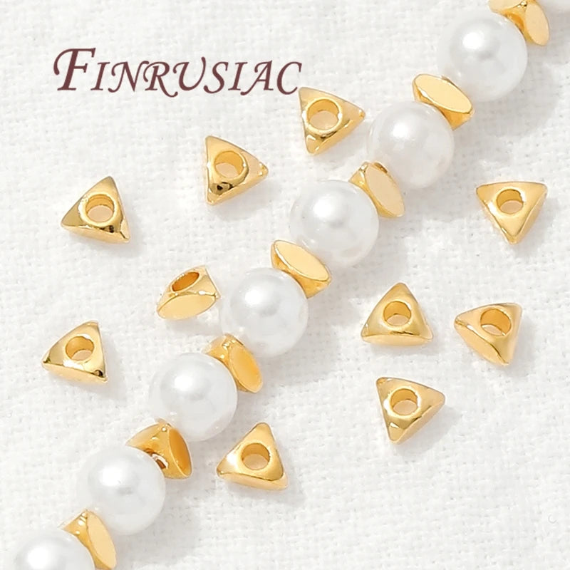 3mm 18K Gold Plated Triangle Spacer Beads | DIY Jewelry Making Jewelry Spacer Beads P3