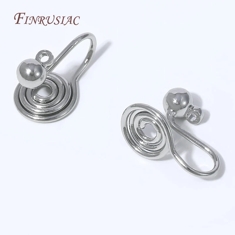 18K Gold Clip-On Earring Hooks – No-Pierce Spiral Ear Clips DIY Earring Findings P3