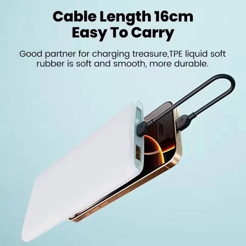 60W USB-C Keychain Cable 17cm – Fast Charging & Data Transfer USB-C Charging Cable P3
