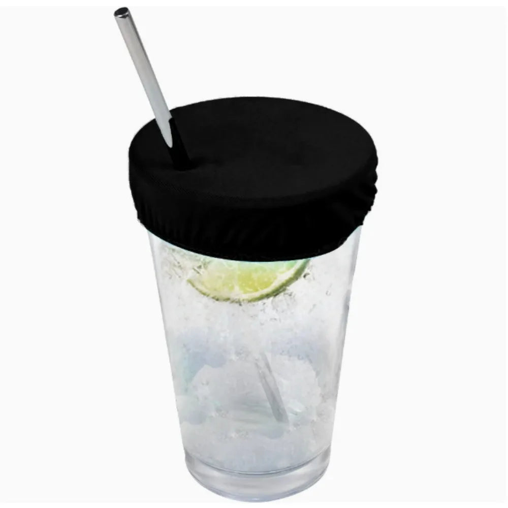 10-Pack Drink Protector Covers – Reusable Stretchy Cup Scrunchies Drink Protector Covers P3 Black