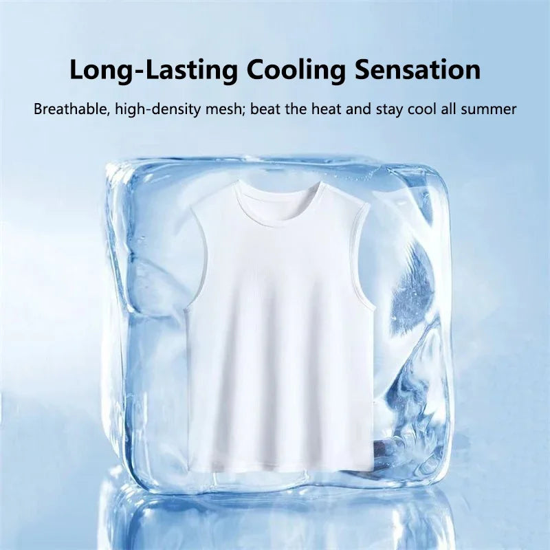 Men's Ice Silk Mesh Tank Top – Quick-Dry Sleeveless Sports Vest Men's Sports Vest P3