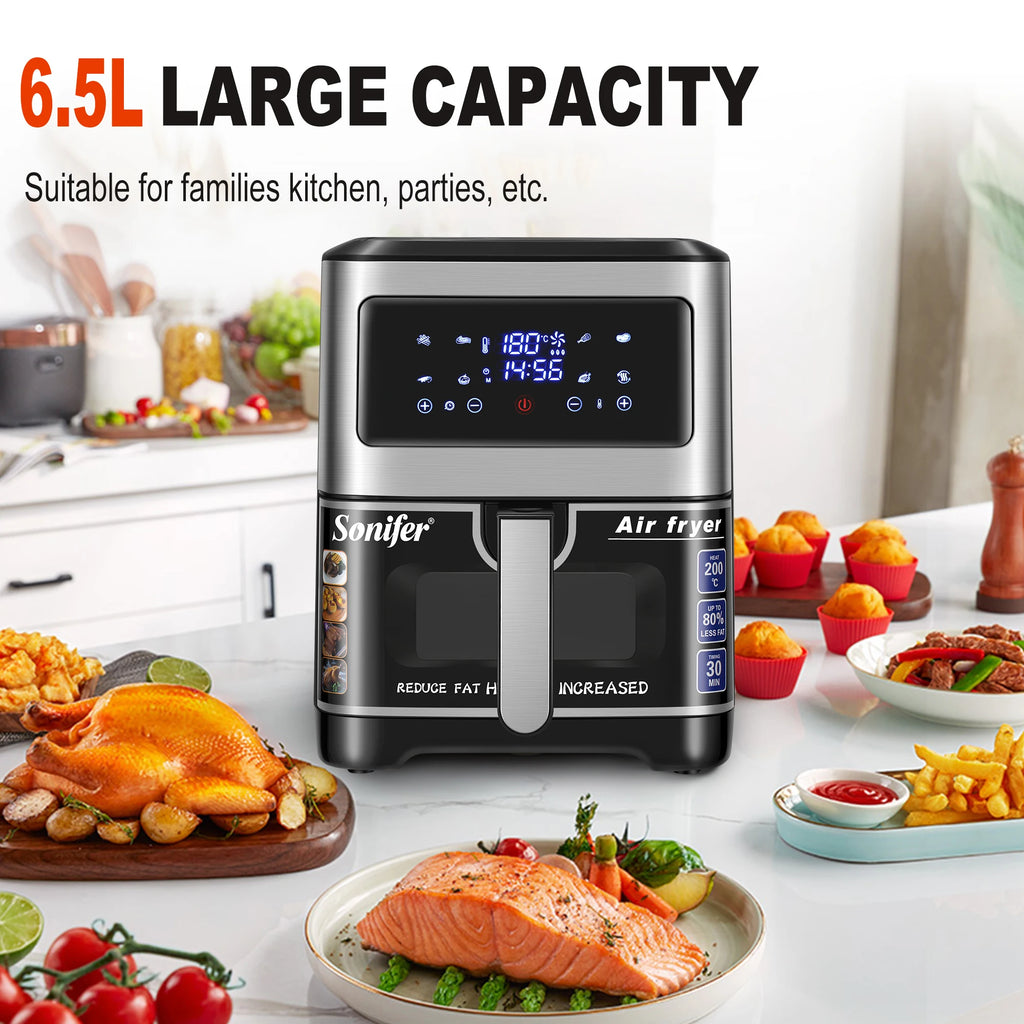 Sonifer SF-1028 6.5L Digital Air Fryer 1450W Non-Stick LED Digital Air Fryer P3