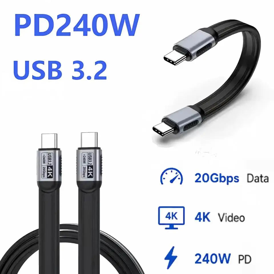 240W USB-C Cable 20Gbps Thunderbolt 5 | 4K@60Hz Fast Charge USB-C Cable P3