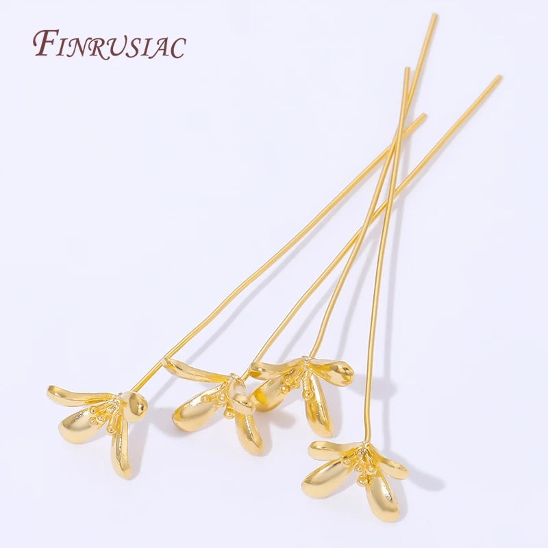 18K Gold Plated Flower Head Pins – DIY Jewelry Making Findings Jewelry Making Pins P3