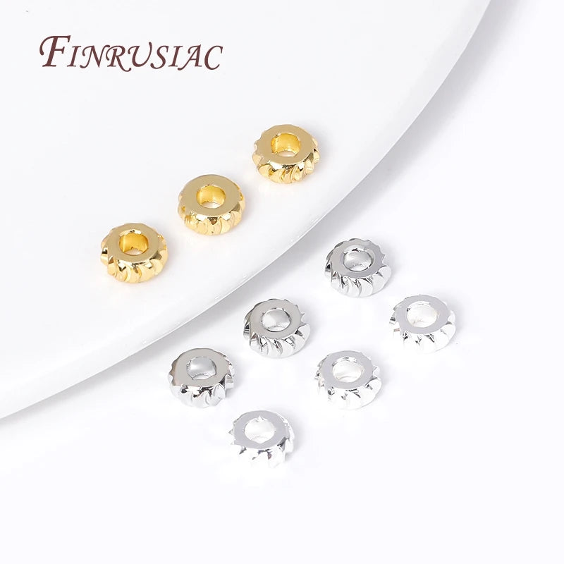 18K Gold Plated Brass Corrugated Spacer Beads | DIY Jewelry Jewelry Spacer Beads P3