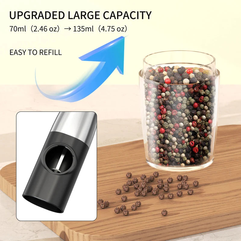 CLITON Electric Salt & Pepper Grinder | USB Rechargeable Set Electric Spice Grinder P3