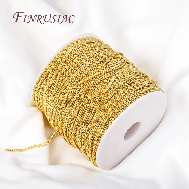 18K Gold Plated 2.7mm Link Chain – Bulk DIY Jewelry Making Jewelry Making Chain P3