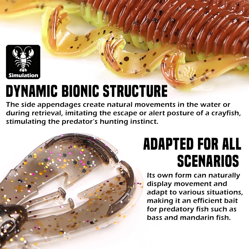 B&U Crawfish Soft Lures – Glitter Baits for Bass & Pike Soft Fishing Lure P3