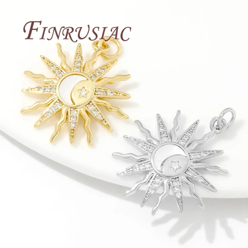 18K Gold Plated Sun & Star Pendant Charms | DIY Jewelry Findings Jewelry Pendant Charms P3