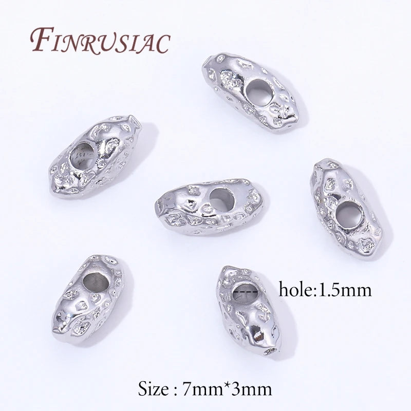 18K Gold Plated Spacer Beads for DIY Jewelry Making | 10/20 Pcs Jewelry Spacer Beads P3 Rhodium Plated 10 pieces
