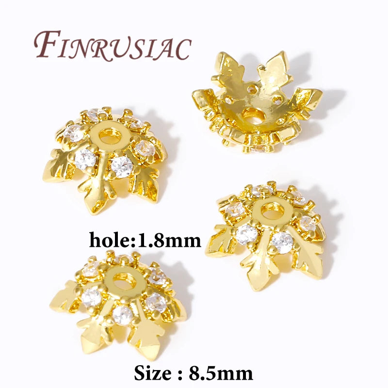 18K Gold Plated Flower Bead Caps – DIY Jewelry Spacer Findings Jewelry Bead Caps P3 18K Real Gold Plated 4 pieces
