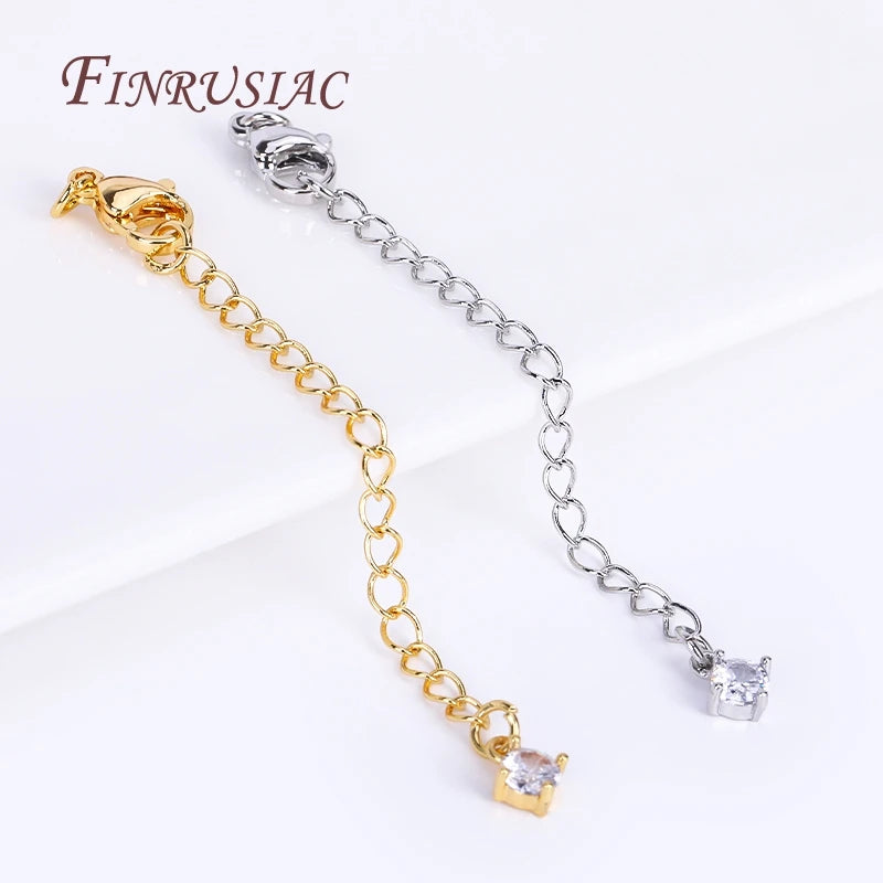 18K Gold Plated Brass Extension Chain Lobster Clasp – 8 Styles Jewelry Chain Extender P3