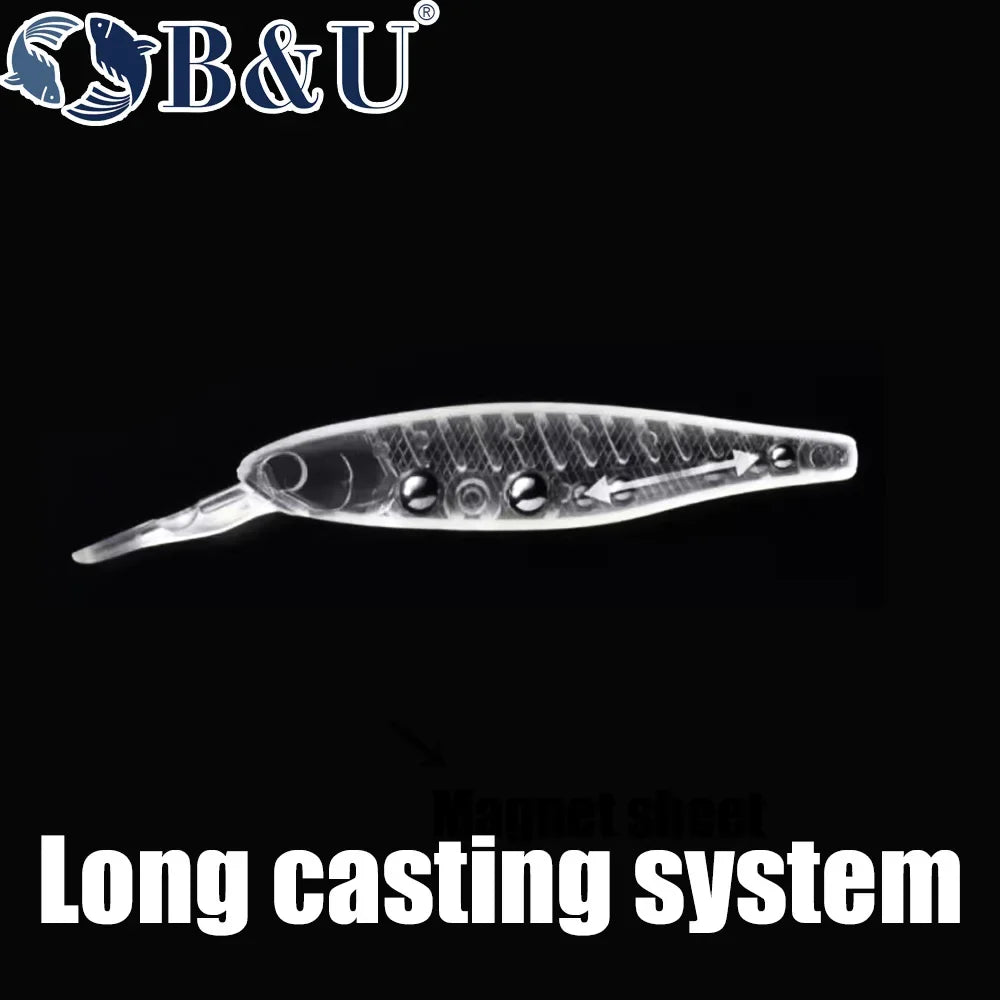 B&U 68mm 3D Suspending Minnow Jerkbait – Bass Pike Lure Suspending Minnow Lure P3