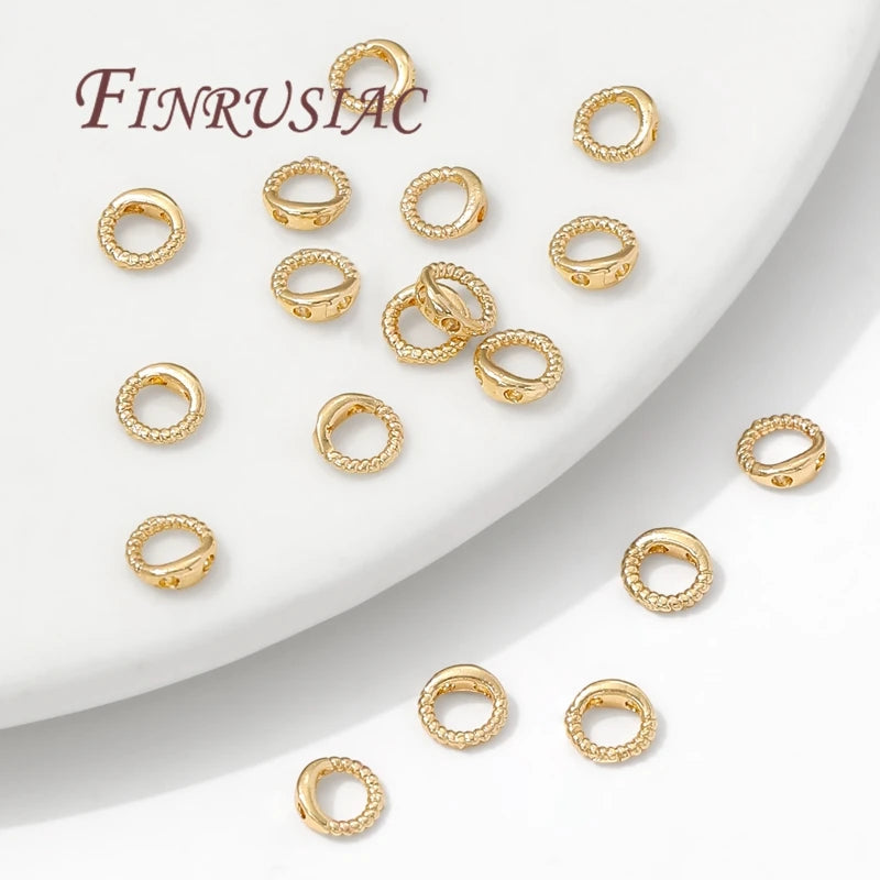 18K Gold Plated Brass 2-Hole Bracelet End Connectors DIY Jewelry End Connectors P3