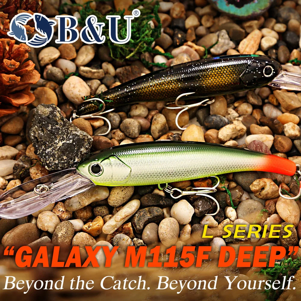 B&U Deep Diver Long Bill Minnow Lure – Pike Zander Perch Deep Diver Fishing Lure P3